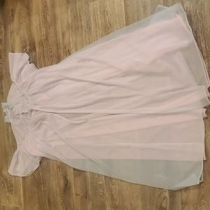 Vtg Carter's Du Pont Peignoir Beaded Pink Blue M Sheer Housecoat Dressing Gown